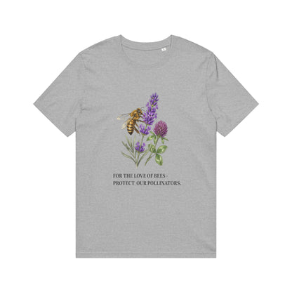 Bee & Wildflower T-Shirt — "For the Love of Bees, Protect Our Pollinators" Organic Tee