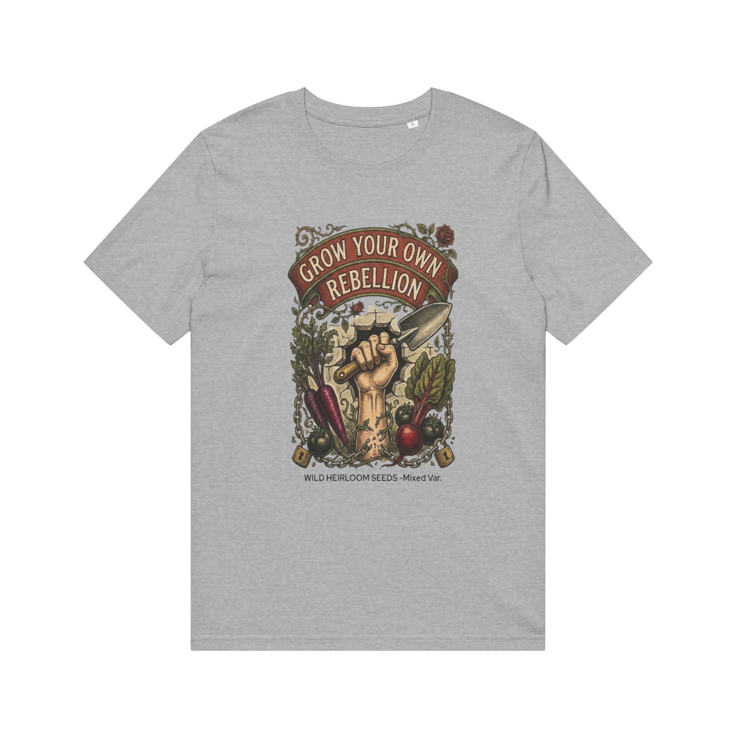 Grow Your Own Rebellion T-Shirt — Organic Gardener Fist Graphic Tee