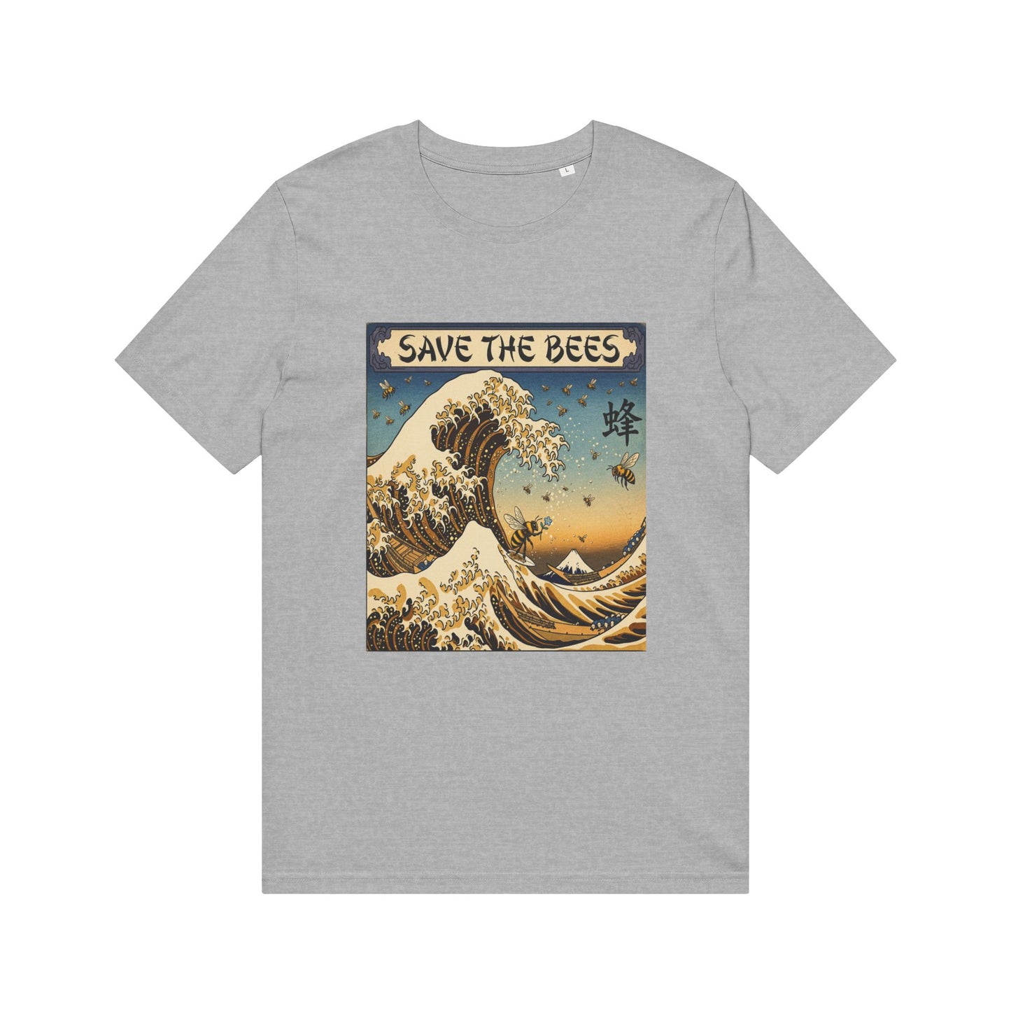 Save the Bees Organic Tee — Vintage Wave & Honeycomb Print