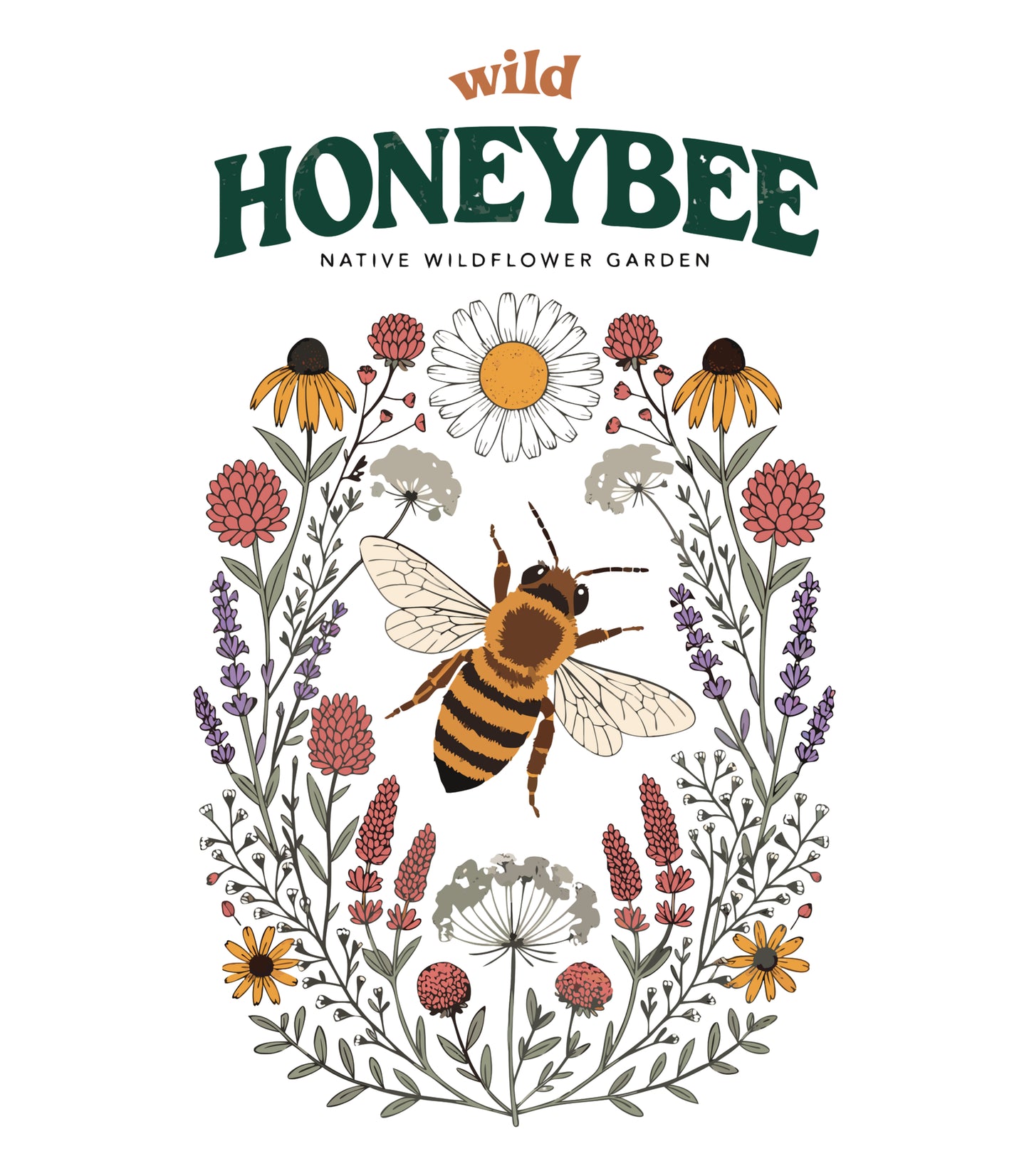 Honeybee Floral T-Shirt — Bee Lover Garden Tee